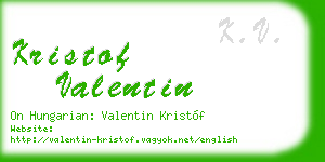 kristof valentin business card